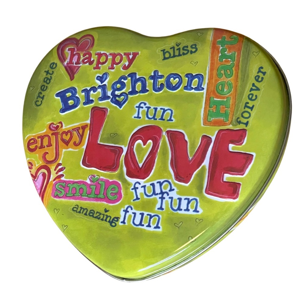 Brighton Collectable Heart (empty) Tin with Colorful Words